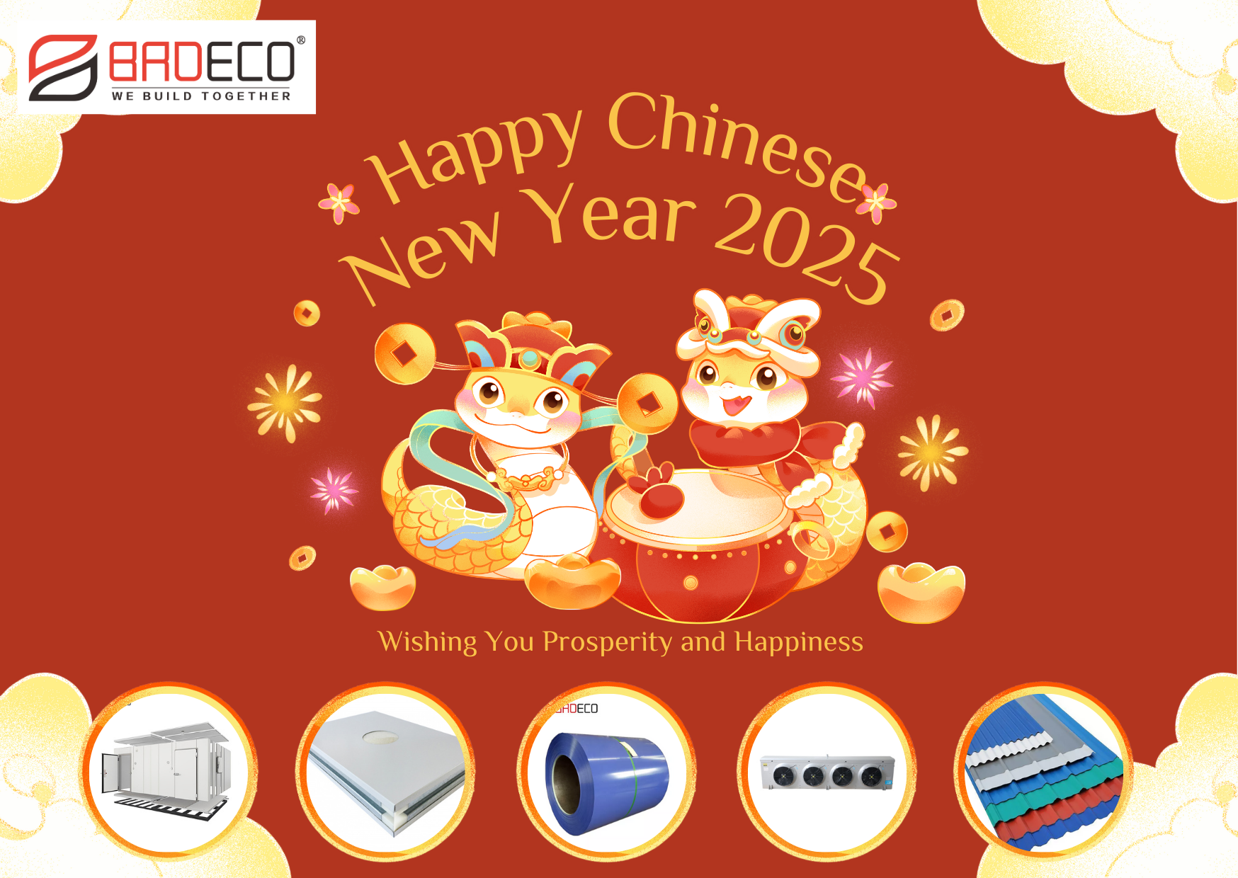 Red Illustrative Chinese New Year 2025 Greeting Card (1)